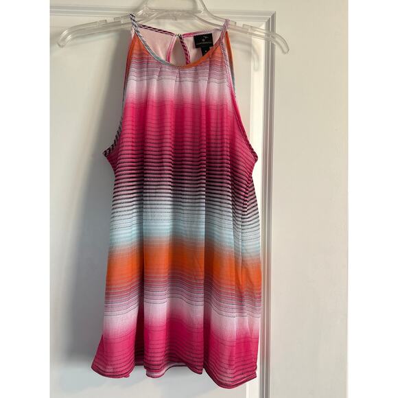 NWOT Worthington Women's Tank Top Blouse Multi Color Back Hook & Eye Sz Med - Picture 1 of 5